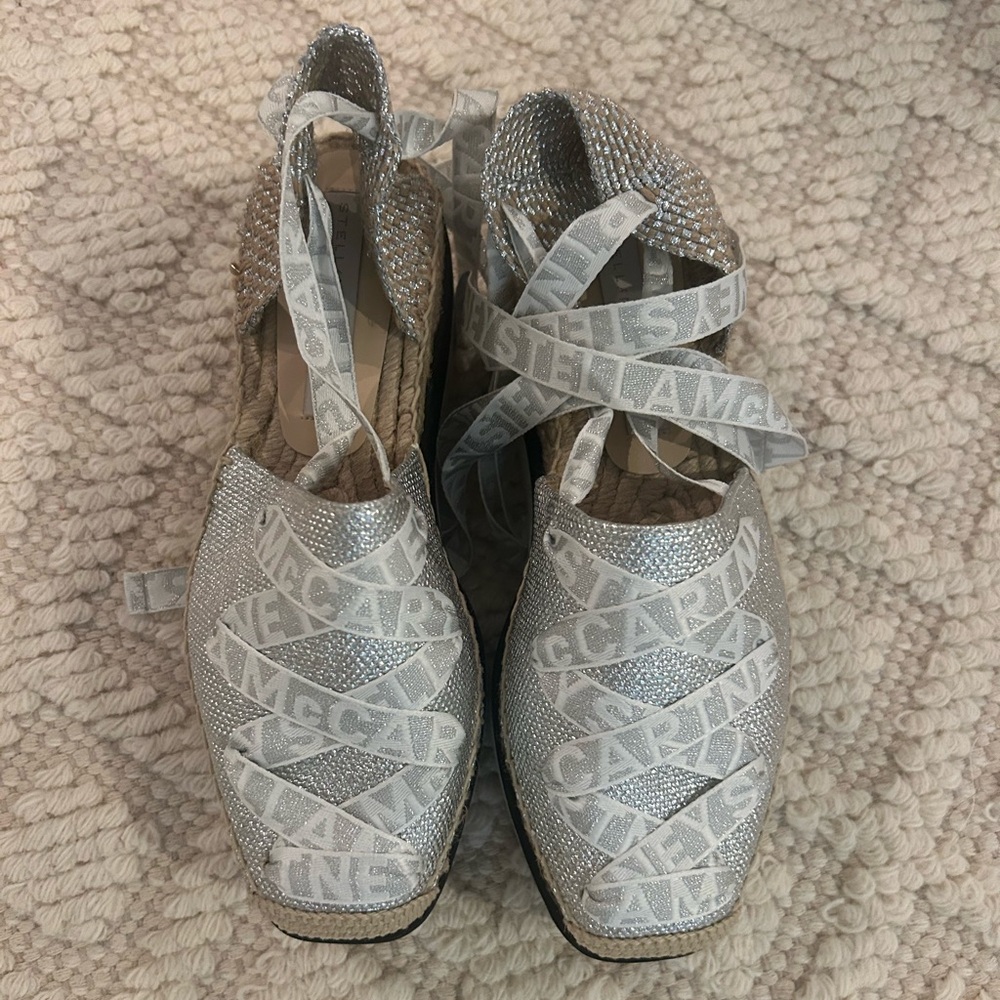 Basically NWB Silver Espadrilles